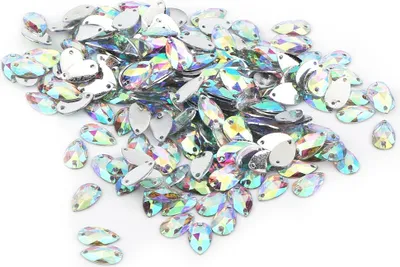 Produktbild von 200pcs Tropfenformharz Flatback -Nähe mit Doppellöchern Dekoration (Multi -Farbe)
