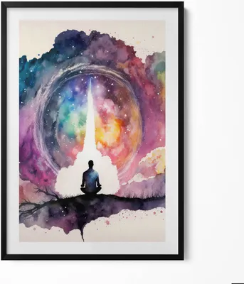 Produktbild von Lebensstil Meditation– Wandbild mit Rahmen – Gerahmtes Bild  – Wanddekoration – 70x100 cm –  Schwarz Rahmen