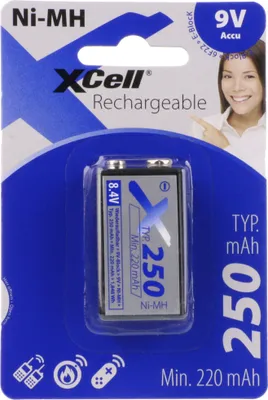 Produktbild von XCell 9V-Block Akku Ni-MH 8,4V / 250mAh
