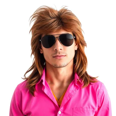 Produktbild von 1x Vokuhila Assi Perücke - Accessoire Retro Kostüm Herren 80er 90er