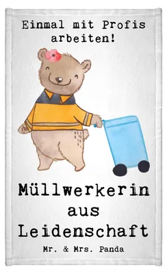 Produktbild von Mr. & Mrs. Panda Handtuch Müllwerkerin Leidenschaft - Weiß - Geschenk, Witzig, Klein, Baumwollhandtuch, gäste wc, Müllfrau, Gästetuch, Lustig, badezimmer, Spruch