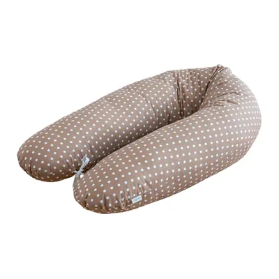 Produktbild von 100% Baumwolle Stillkissen Punkte Brau 170 cm M/L Kissen Seitenschläferkissen Schwangerschaftskissen Bezug Relaxkissen Schlafen Schwanger LOOLAY®