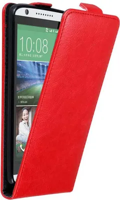 Produktbild von Cadorabo Hülle für HTC Desire 820 Schutz Hülle in Rot Flip Etui Handyhülle Case Cover