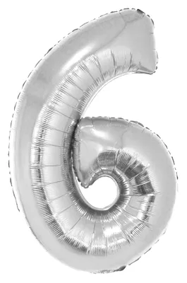 Produktbild von XXL Zahlen Folienballon 100 cm - Silber Zahl 6