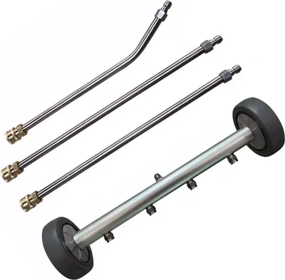 Obrázok produktu pre 16-palcový vysokotlakový čistič podvozku, postrekovač so 4 tryskami, čistič áut s tlakom 4000 PSI, 2 rovné tyče a 1 ohnutá tyč