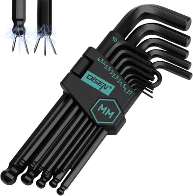 Produktbild von Innensechskantschlüssel Set, 13-teilig, 1,27-10 mm, mit Kugelkopf, für Werkstatt