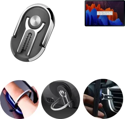 Produktbild von K-S-Trade 3in1 Smartphone-Ring Handy-Ring kompatibel mit Oppo A53 (2020) Fingerhalterung  Handyring Tischständer Lüftungsgitter-Halterung Tisch