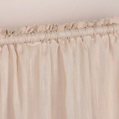 Produktbild von Bio Gardine halbtransparenter Vorhangschal aus Bio Baumwolle Leinenstruktur taupe natur 140x245cm
