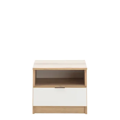 Image de Table de chevet AZIZA – chêne naturel / blanc