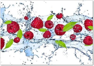 Produktbild von Tulup® Leinwandbild - 100x70 cm - Wandkunst - Drucke auf Leinwand - Leinwanddruck  - Essen & Getränke - Rot - Himbeeren Wasser