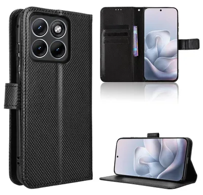 Produktbild von Handyhülle Wallet Klapp für Motorola Edge 70 Fusion 5G Diamant Design Schwarz