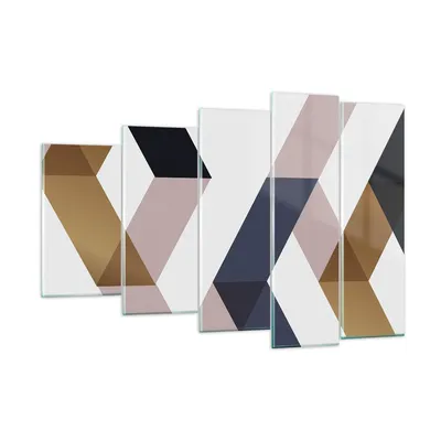 Produktbild von Bilder auf glas - 5 Teile - Abstraktion Muster Diamant - 150x100cm - Glasbilder - Wandbilder - Bilder - Wanddekoration aus Glas - Glas Bilder - Wandbild auf Glas - GEG150x100-4311