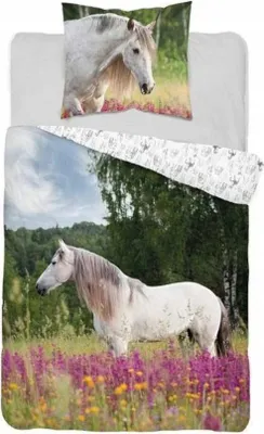 Produktbild von Fluoreszierende Baumwollbettwäsche 140x200cm HORSE