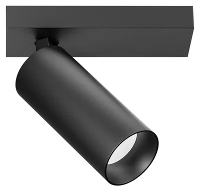 Productafbeelding van Instelbare plafondlamp Gfa, 12W LED, 2700K, lichtbundel 38°, kleurweergave >90, IP20, aluminium, satijnzwart - Gealuce