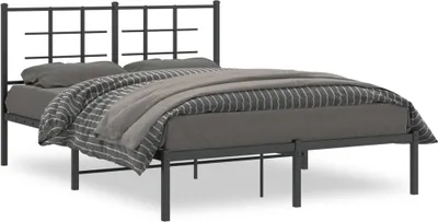 Produktbild von Bettgestell mit Kopfteil Metall Schwarz 140x200 cm 355562