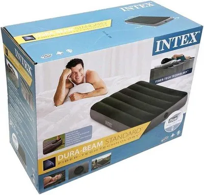 Image de Matelas gonflable 1 personne 99 x 191 x 25 cm avec pompe à pied