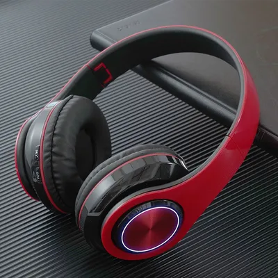 Obrázok produktu pre INF Žiarivo červené slúchadlá Bluetooth B39 cez uši - bezdrôtové