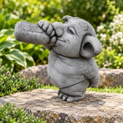 Produktbild von Steinguss-Gartenfigur Troll der Trinker