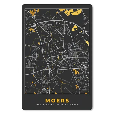 Produktbild von MuchoWow® Mauspad Mousepad Moers - Karte - Stadtplan - Gold - Deutschland 40x60 cm - Mousepads - Maus Mat - Pad - Mausunterlage - Schreibtisch Accesoire
