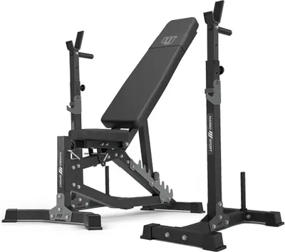 Image de Marbo Sport - Ensemble MS30_2.0 | Banc de musculation réglable de deux côtés + support d'haltères (2 pièces) avec sécurité