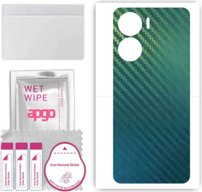 Produktbild von apgo Rückseite Schutzfolie, Skin, kompatibel mit Honor Play 40 Plus, Hinten Displayschutzfolie aus Vinylfolie, kratzfest, einfache Montage - Kohlenstoff-Chamäleon CAKA1