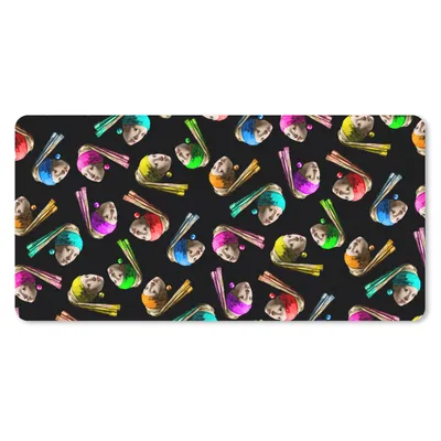 Produktbild von MuchoWow® Mauspad Mousepad Das Mädchen mit dem Perlenohrring - Schnittmuster - Vermeer 60x30 cm - Mousepads - Maus Mat - Pad - Mausunterlage - Nachhaltig