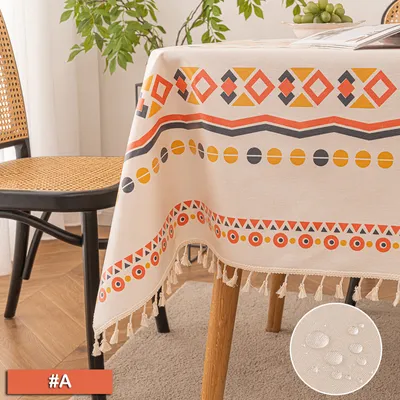 Produktbild von Voděodolný ubrus Boho Omyvatelný obdélníkový bavlněný ubrus na zahradní stůl, barva: A#, velikost: 90*90cm