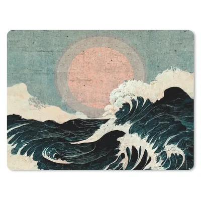 Produktbild von MuchoWow® Mauspad Mousepad Jahrgang - Meer - Wellen - Sonne 23x19 cm - Mousepads - Maus Mat - Pad - Mausunterlage - Schreibtischunterlage - Mauspad