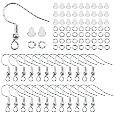 300 Ohrhaken 18x19 mm mit Kugel, Spirale, Federringen für DIY