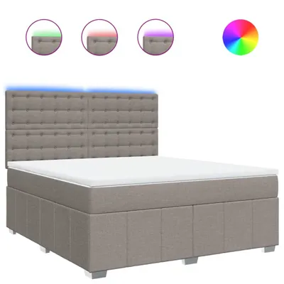 Produktbild von Boxspringbett mit Matratze Taupe 180x200 cm Stoff