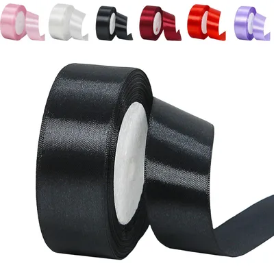 Produktbild von Satinschleife, 23 Meter, Schwarz, 30 mm breit, für Dekoration und Geschenke