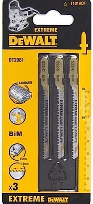 Zdjęcie produktu dla DeWALT DT2081-QZ Brzeszczot do wyrzynarki, piły tarczowej i piły szablastej Brzeszczot do wyrzynarki 3 szt
