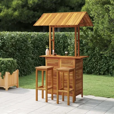 Produktbild von ZMH 3-tlg. Gartenbar-Set Massivholz Akazie