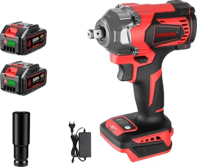 Produktbild von Bürstenloser elektrischer Schlagschrauber, 1200 Nm Drehmoment, 6700 U/min Geschwindigkeit, 2 Batterie EU Stecker