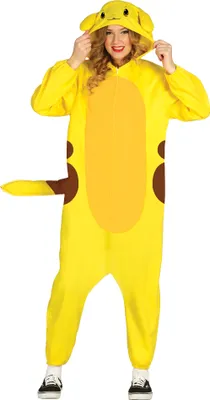 Immagine prodotto di Animale Avventura Tuta con cappuccio Gioco Mondo Personaggio Giallo Marrone Carnevale Animali Videogiochi Cappuccio Coda Lunga Costume Onesie Divertimento, Taglia: 44 - 46 (XL) Colore: Giallo