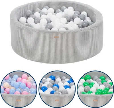 Image de Piscine sèche en mousse cordura avec 300 balles 90 cm (gris/blanc,gris)