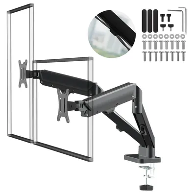 Produktbild von Halterung für 2 Maclean-Monitore Gasfeder 17"-32" 2-10kg schwarz MC-134