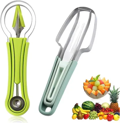 Produktbild von Wassermelonen Schneider Obstschneidegabel Edelstahl für Fruchtsalat Hochwertig Praktisch Langlebig für Küche Haushalt Praktisch