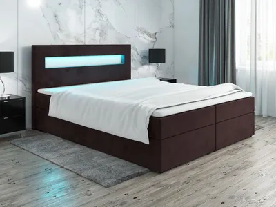 Obrázek produktu pro Čalouněná postel s osvětlením LILLIANA 3 - 180x200, hnědá