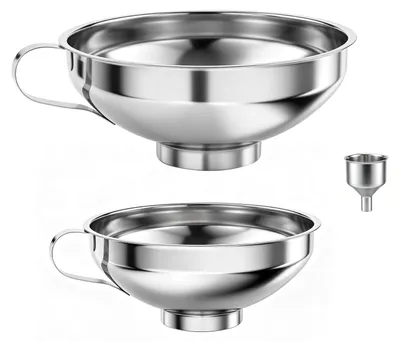 3er Set Edelstahl-Trichter, 10,5/15/3,9 cm, für Marmelade & Öl