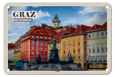 Produktbild von Blechschild Reise Graz Österreich Altstadt Architektur 18x12cm Schild