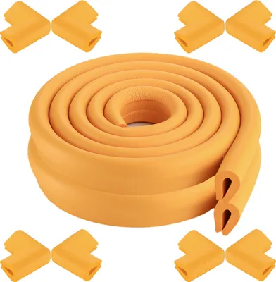 Image de CANDeal 4 mètres de protection de bords en forme de U et 8 x kit de protection de coins, facile à installer, mousse de première qualité haute densité protection bébé outil ménager pour table, banc et autres meubles de maison - Orange
