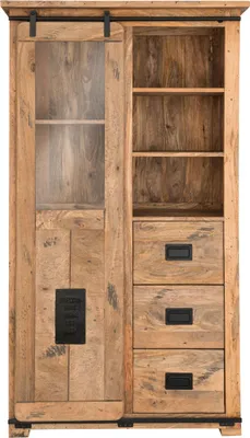 Produktbild von Vitrine Florenz Vintage - 100 cm - Mangoholz