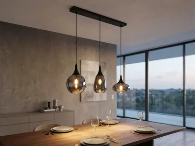 Produktbild von Trio Leuchten LED Pendelleuchte Lumina 3xE14, schwarz, Metall/Glas