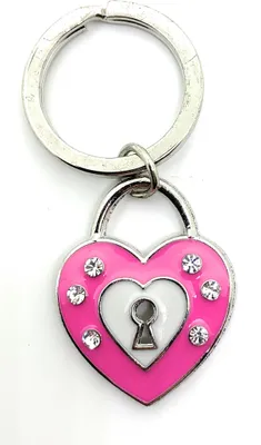 Produktbild von Onwomania Schlüsselanhänger Herz Schluss Liebe Pink Metall Anhänger Charm