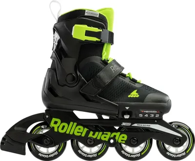 Image de Rollerblade Microblade patins en ligne fille noir vert taille 36,5-40,5