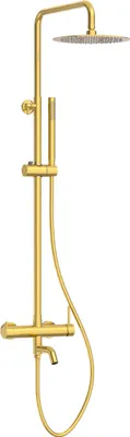 Produktbild von Balneo Duschsystem mit Regendusche gold Edelstahl | Duscharmatur mit Handbrause CASCADE