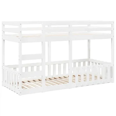 Immagine prodotto di Letto a Castello Bianco 80x200 cm in Legno Massello di Pino