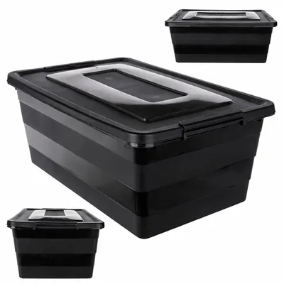Produktbild von KADAX Aufbewahrungsbehälter mit Deckel, 40 l, Kunststoff-Organizer für Spielzeug