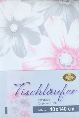 Produktbild von GÖZZE Tischläufer in Taupe, Altrosa oder Multicolor 40 x 140 cm Blumenmuster, Farbe:altrosa